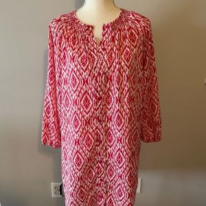 Anthropologie Maeve Ikat Frequencies Shirtdress Size Large